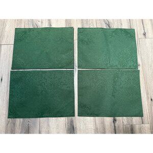 Jaclyn Smith Traditions 4-Piece Green Damask Placemats 60% Cotton 40% Polyester